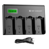 K&F Concept KNF KF 4 SLOT NP-F Series Battery Charger with LCD Display for Sony Baterai Kamera Sony DPR shop