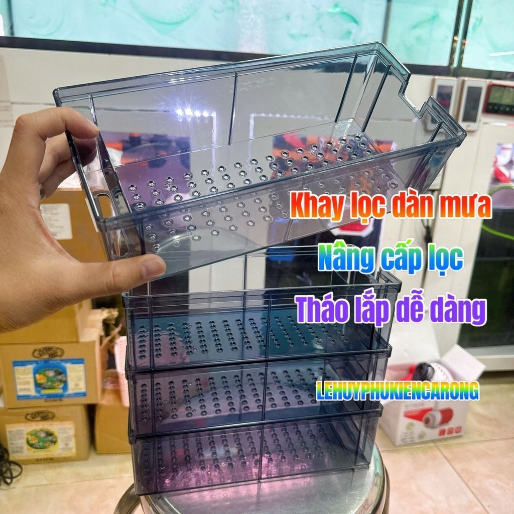 Khay lọc dàn mưa mica nâng cấp lắp ɡhép làm lọc dành cho bể cá