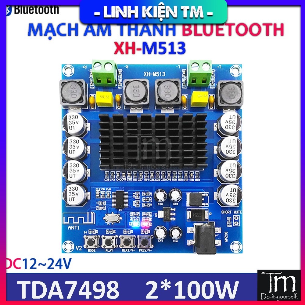 Mạch Loa Bluetooth 2*100W TDA7498 (XH-M513)