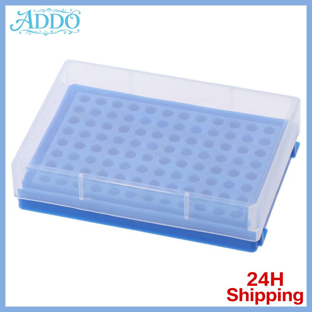 SUCHIC 2pcs 96 lỗ Giá ống pcr 13cm 9cm 3cm Xanh dương Dải tấm pcr Khử trùng áp suất cao PP Giá ống ly tâm vi lượng Ống