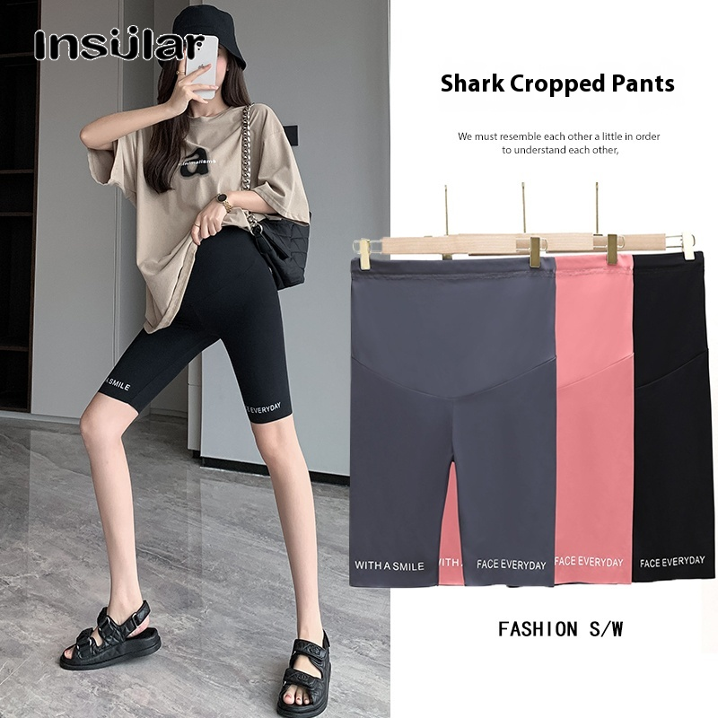 Insular Pregnant Women's Pants, Pregnant Women Yoga Pants Summer Thin Five Points Fashion Belly Supporting ราคา 148 บาท*ส่งฟรี