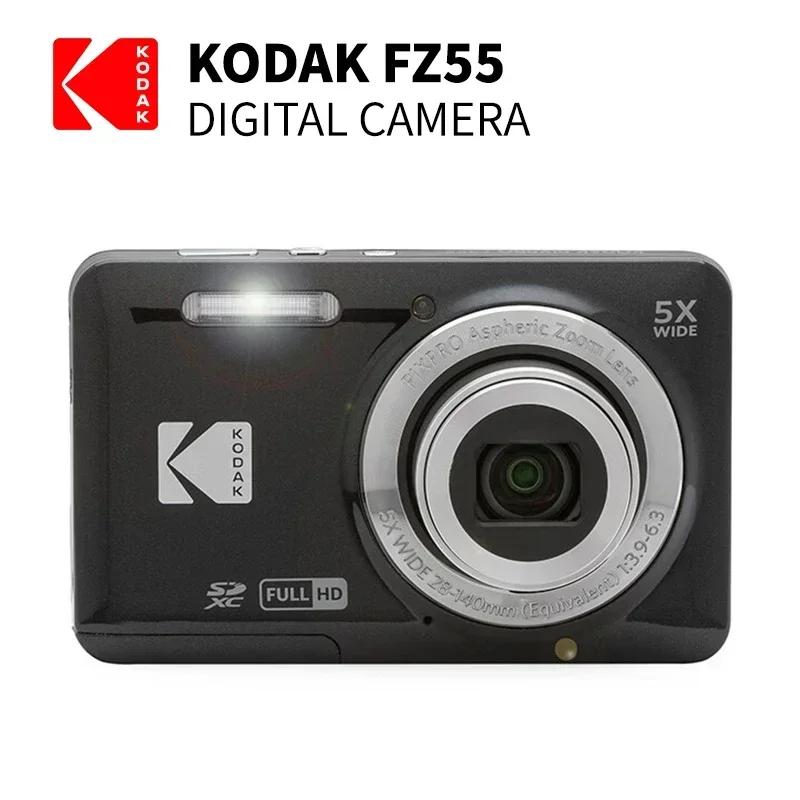 กล้องถ่ายรูป กล้องดิจิตอลมิลเลอร์เลส Uenjoyment KODAK PIXPRO FZ55-RD 16MP กล้องดิจิตอล 5X ซูมออปติคอล 28 มม.มุมกว้าง 1080P วิดีโอ Full HD 2.7" LCD Vlogging กล้อง