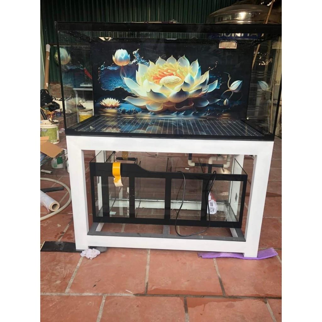 tranh 3d. tranh dán bể cá thủy sinh, bể cá rồng (tranh lưng)