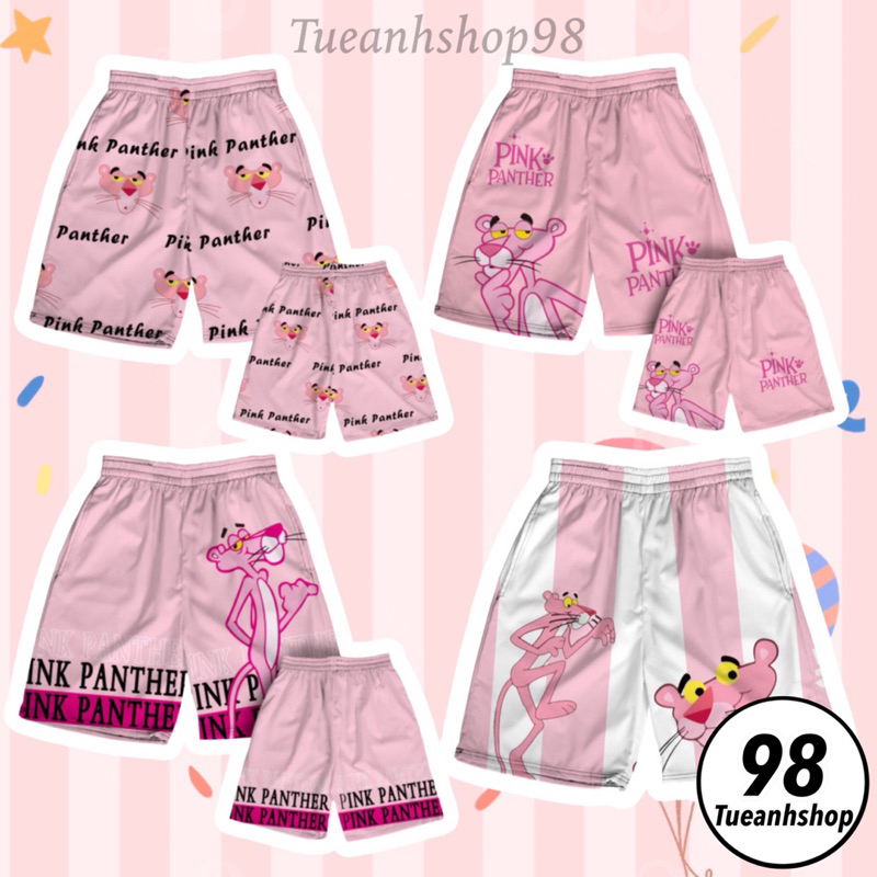 Voucher 8 Quần Báo Hồng Pink Panther Short Lững Cartoon Quần Đùi Thun Cotton Hoạt Hình Nam Nữ Unisex Mặc Nhóm Đi Biển TUEANHSHOP