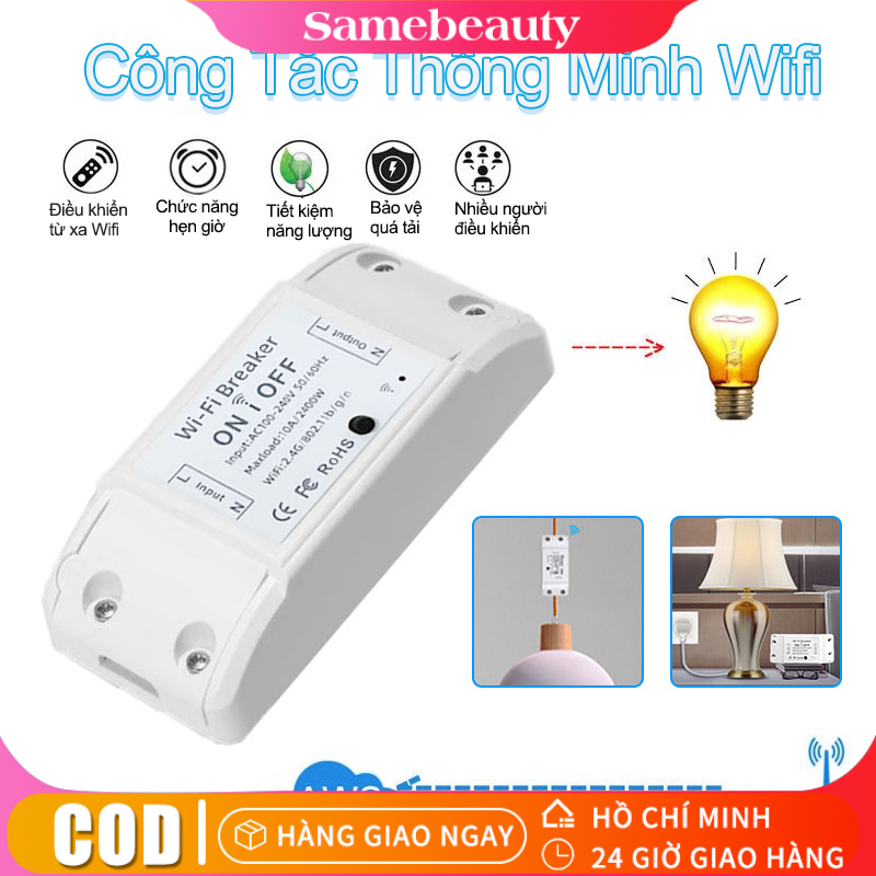 Công Tắc Wifi Thông Minh Điều Khiển Từ Xa ON/OFF Qua Mạng Wifi Cho Nhà Thông Minh