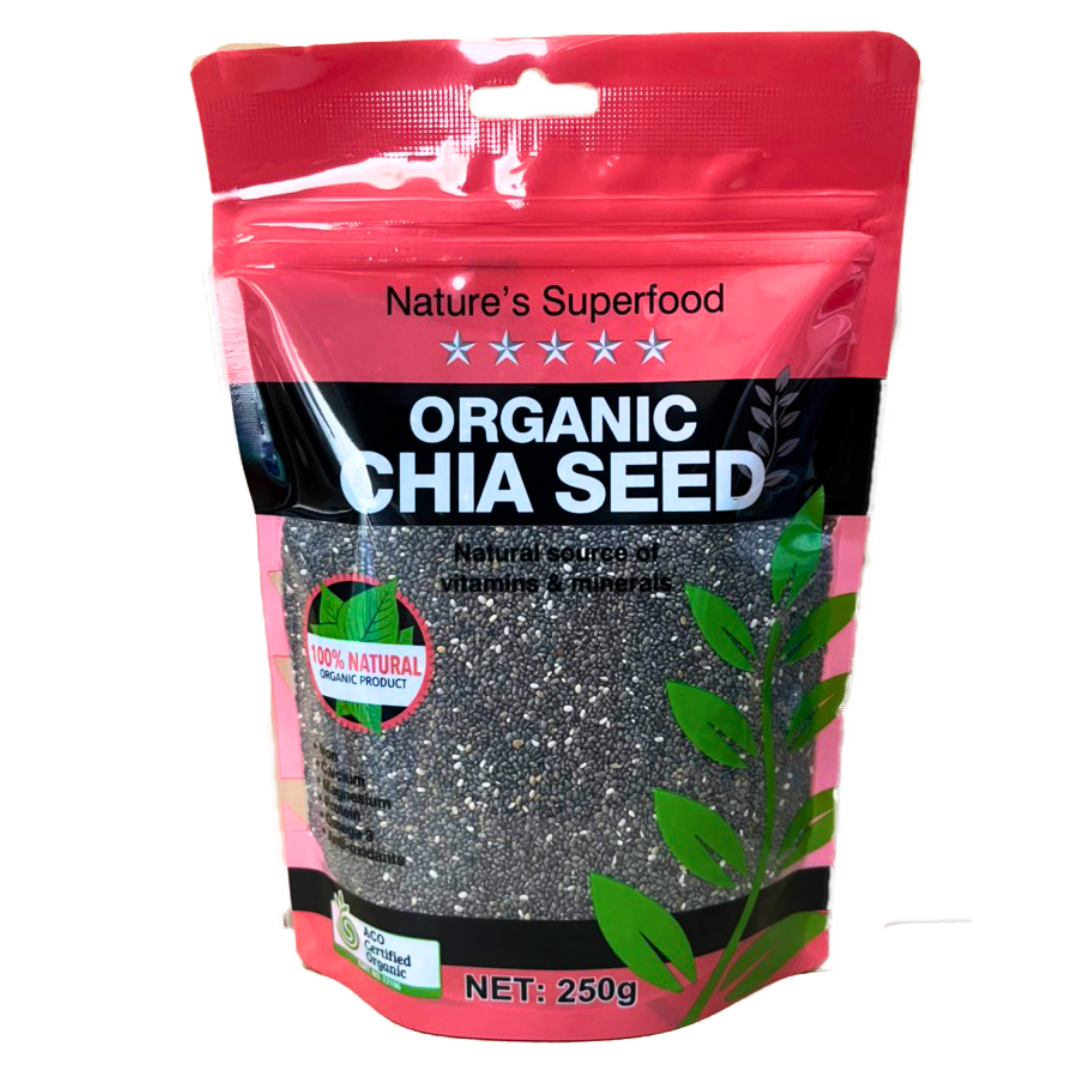 Hạt chia hữu cơ organic chia seed natures superfood 250g chứa protein canxi omega 3 và chất xơ beautimax