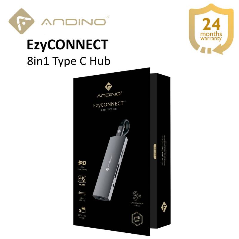 Andino EzyCONNECT™ 8-IN-1 Type C Hub