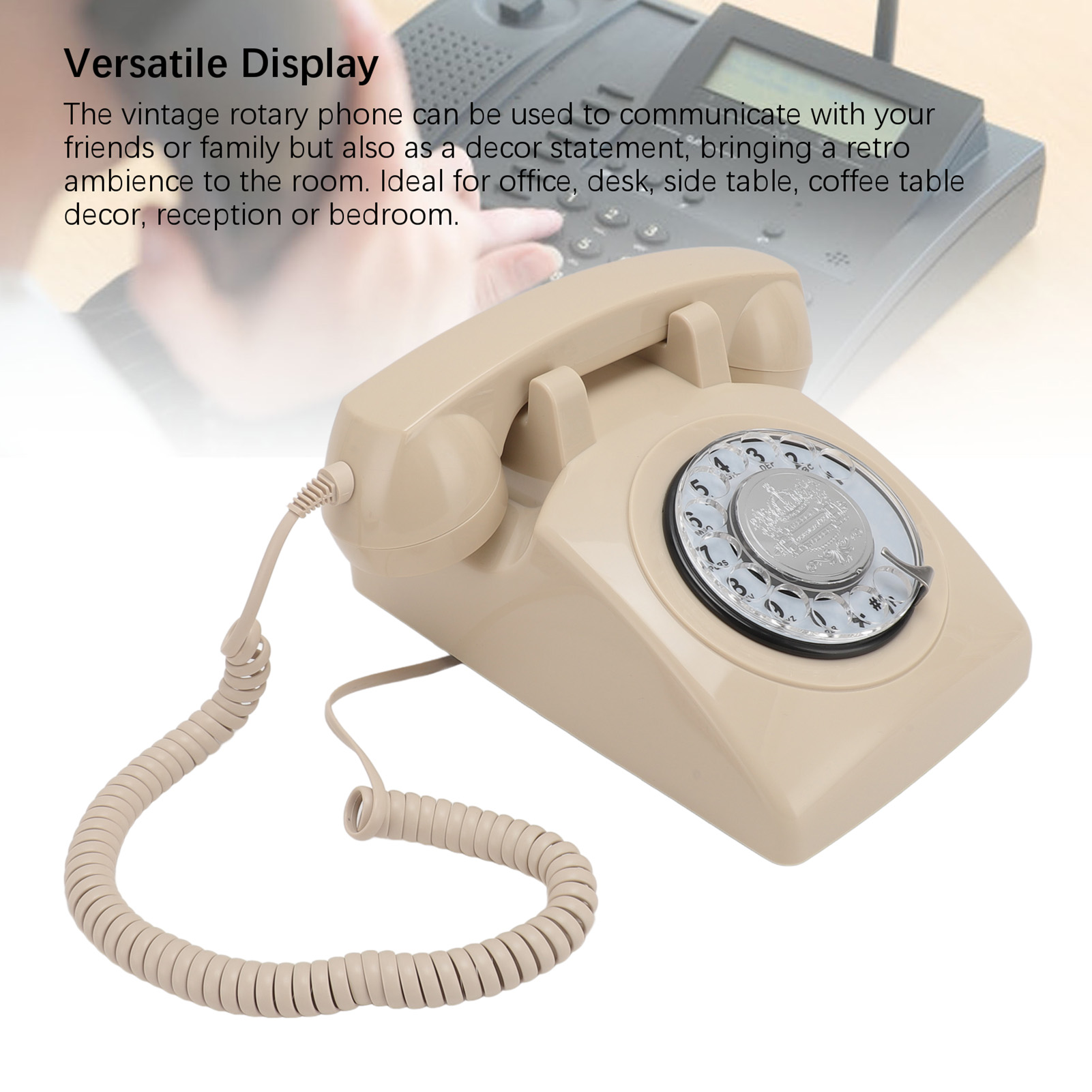 Retro Rotary Phone Versatile Vintage Rotary Phone Corded for Office ราคา 1,649 บาท*ส่งฟรี