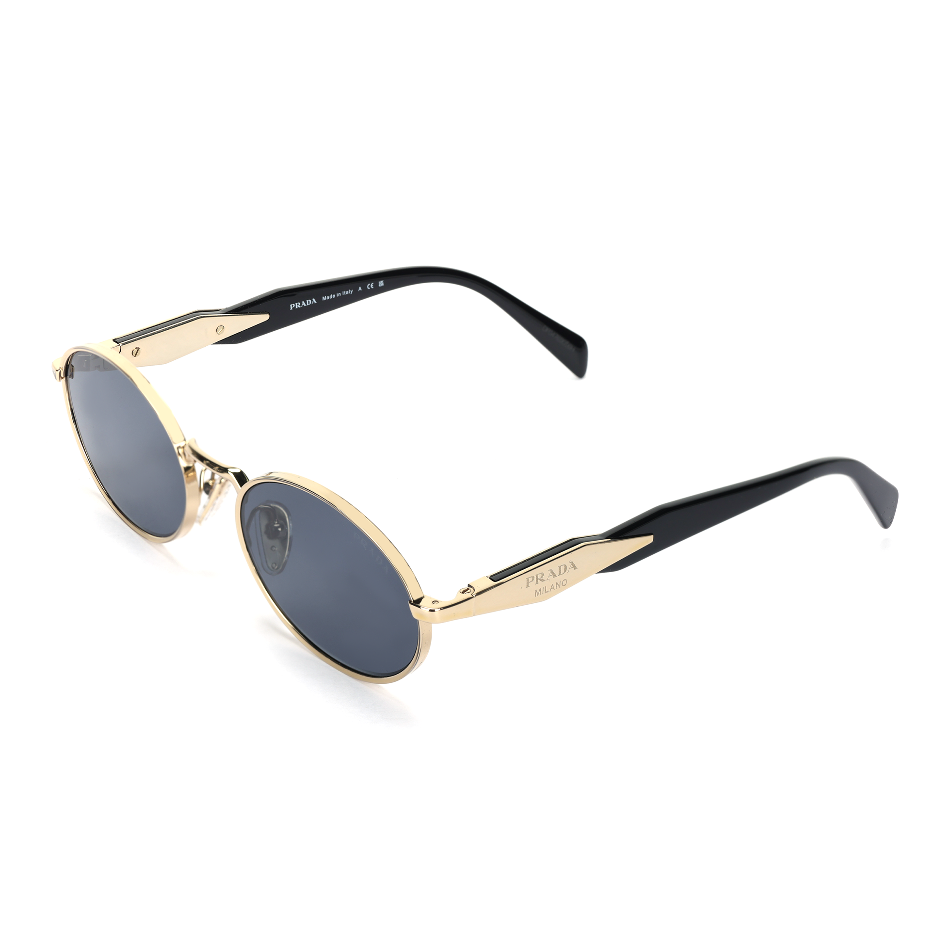 PRADA Oval Sunglasses Women's Gold