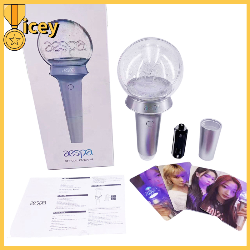 Aespa buổi hòa nhạc Đèn thân xe Thanh fanlight Bộ quà tặng với photocards Bộ sưu tập quà tặng quạt cho bầu không khí buổi hòa nhạc