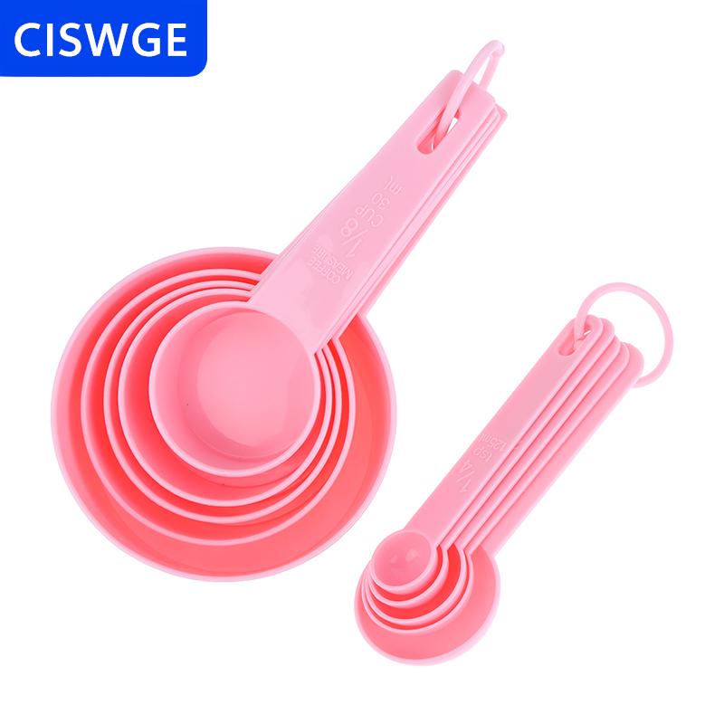 [COD] CISWGE  10 cái bộ Dụng Cụ Đo Bằng Nhựa Có Thể Đặt Chồng Đo Thìa Muỗng Muỗng Đường Bánh Nướng Bột Đo Ly