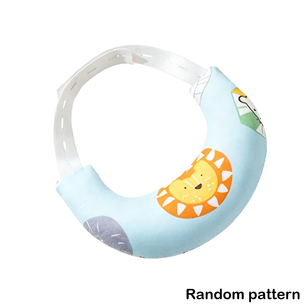 JING Cotton Baby Neck Support Pillow Curved Design Adjustable Infant Head Positioning Cushion Soft Touch Baby Sleeping Pillow Baby Sleeping
