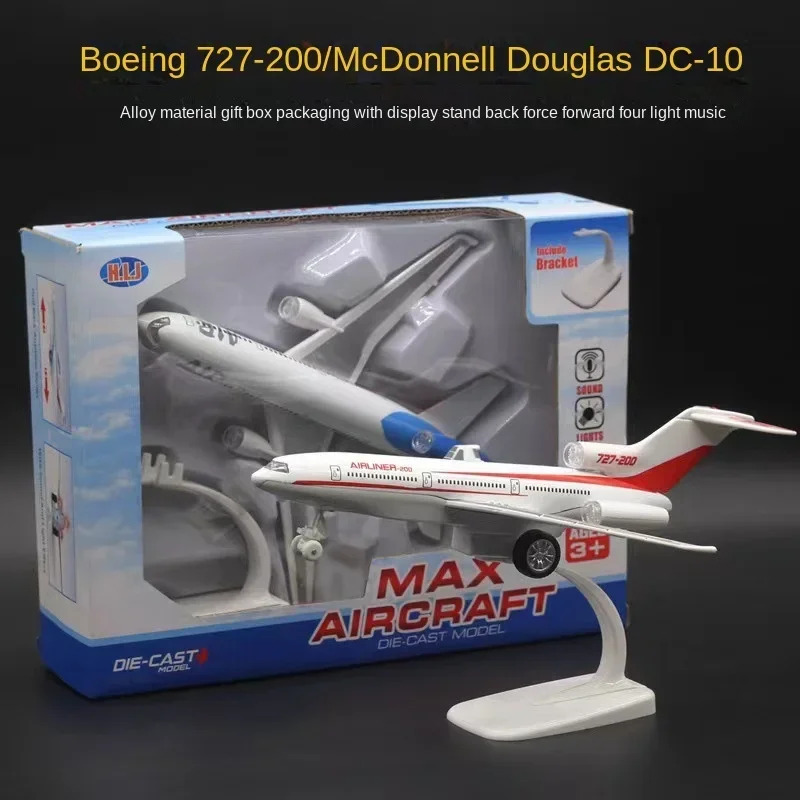 22Cm Hợp Kim Mô Hình Máy Bay Boeing 727 Mcdonnell Douglas DC-10 Đồ Chơi Máy Bay Xe Mô Hình 4 Ánh Sán