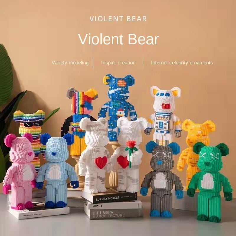 Bearbrick Đồ chơi lego lắp ráp hình chú gấu 36cm độc đáo