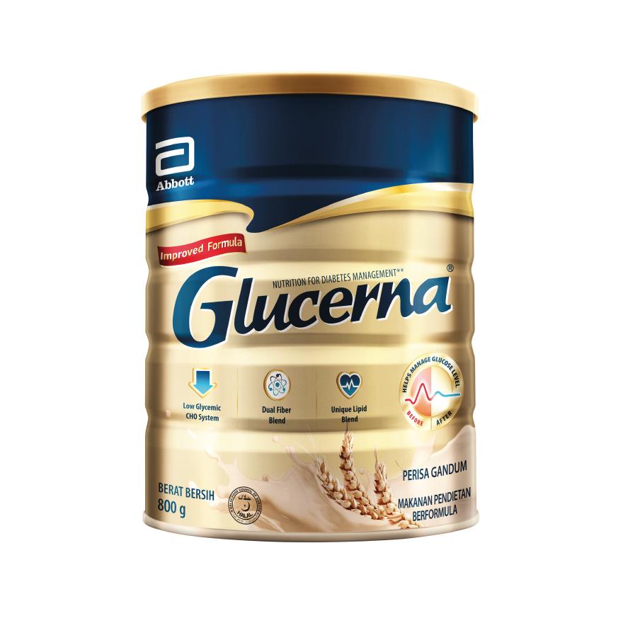 GLUCERNA Wheat Improved Formula 800g - Diabetic Nutrition Formula - Jenama Glucerna Harga 158 Ringgit*Penghantaran Percuma