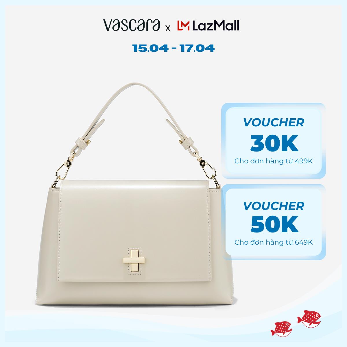 [Voucher 30K | 15.4] Vascara Túi Xách Tay Nắp Gập Phối Khóa Xoay - SAT 0334