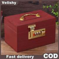 Velishy Bằng Gỗ Hộp Mật Khẩu Khóa Tiền Tiết Kiệm Đồng Xu Hộp Con Heo Đất Ngân Hàng Tổ Chức Với Khóa Kho Báu Hộp Cho Thẻ Đô La Cents Trẻ Em Quà Tặng