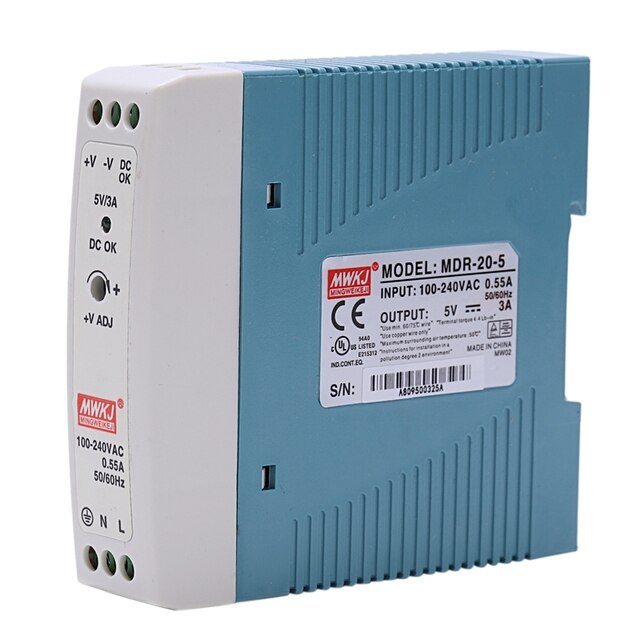 20W DIN đường sắt nguồn điện AC-DC Điều khiển điều chỉnh điện áp điện suply 110V 220V