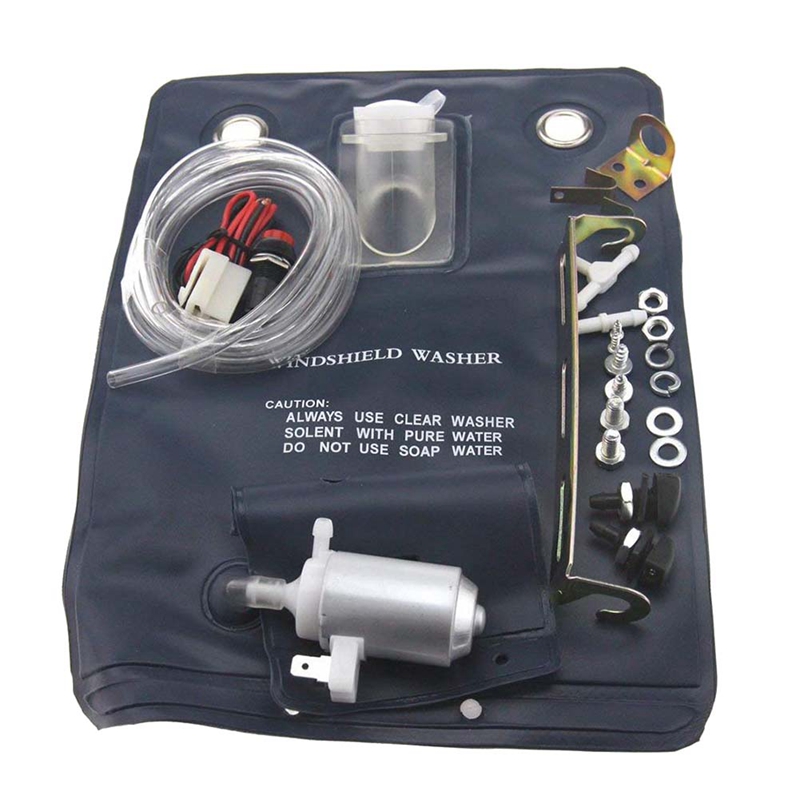 (QBNP) 12V 1 Liter Water Capacity Car Window Cleaning Windscreen Windshield Washer Auto Washer Pump Bag Kit 151286776374 2021