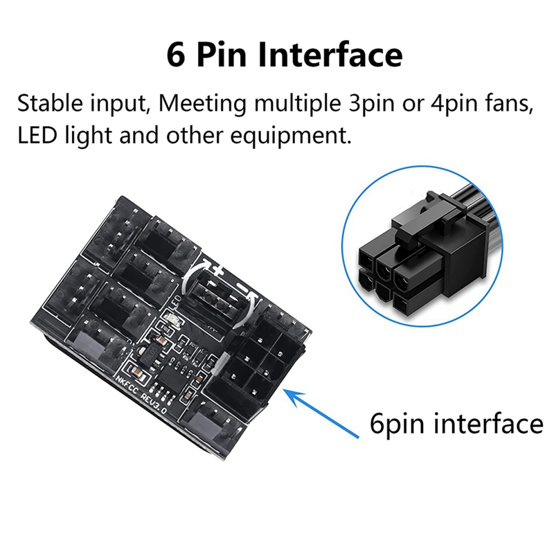 3 Pin 4 Pin Fan Adapter PWM PC Chassis Cooling Fan Hub Governor 8 Way Splitter 12V Speed Controller with 6Pin Power Port Harga  13 Ringgit*Penghantaran Percuma
