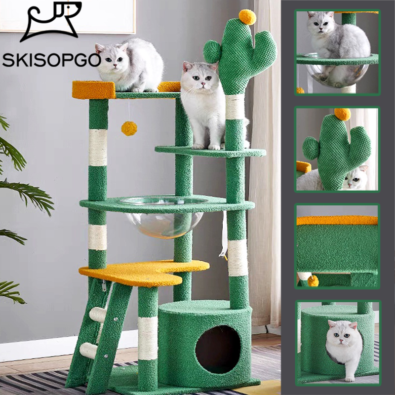 Skispgo 5 in 1 wooden cat condo, 55 ~ 155cm height cat house, large cat condo, toy cat ราคา 1,501 บาท*ส่งฟรี