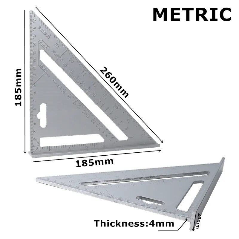 Xu hướng 7 ''nhôm tam giác hợp kim Cai Trị thước đo góc miter tốc độ thước đo vuông cho xây dựng khung dụng cụ nghề mộc