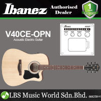 Ibanez V40CE Spruce Top Cutaway Dreadnought Body Acoustic Electric Guitar - Open Pore Natural (V40 CE)