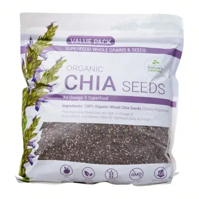 Nature's Superfoods Organic Black Chia Seeds 1kg