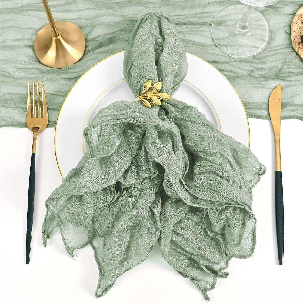 UYDG Trang trí bàn Khăn ăn gạc Mềm Tái sử dụng Khăn ăn cotton Đồ dùng cho bữa tiệc Cổ điển Tấm lót đĩa Đám cưới - 3