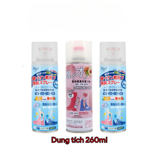 (BÌNH XỊT) Chai xịt khử mùi giày, dép chống hôi chân, diệt khuẩn hiệu quả đến 24h dung tích 260ml - 2EVSHOP