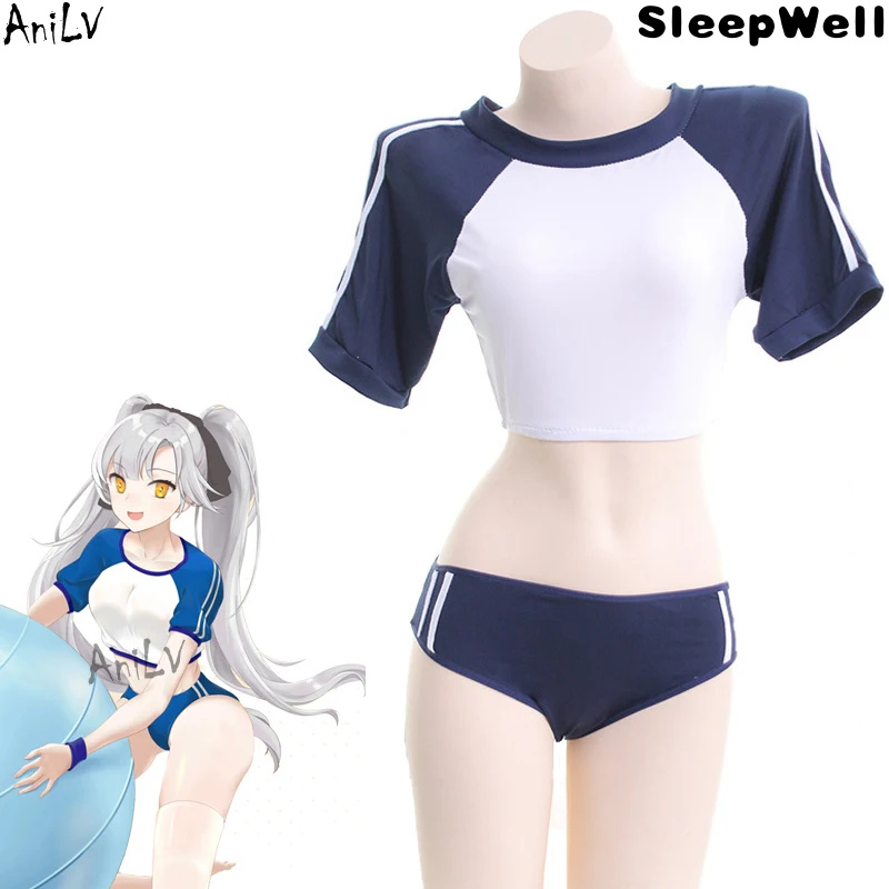 Trend AniLV Japanese Anime Girl Student Gymnastics Gym Outfit Cheerleader Uniform Costume School Girl Sports Sukumizu Cosplay