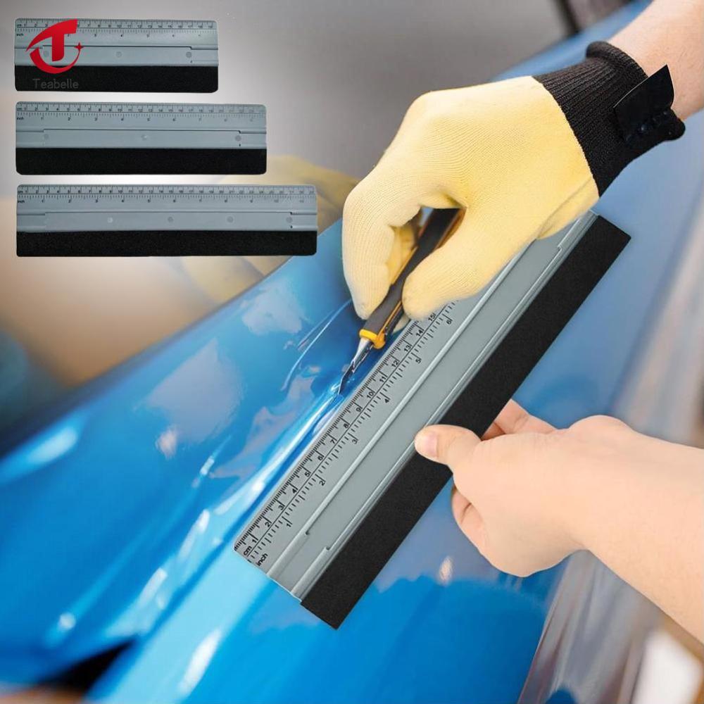 Teabelle xe phim Vinyl thước đo vắt da lộn cạnh bọc nỉ gói Applicator với Cai Trị bọc tấm dán cửa sổ