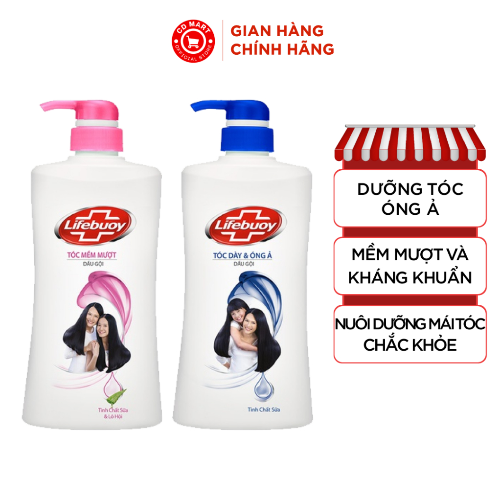 Dầu gội Lifebuoy dưỡng tóc mềm mượt óng ả và kháng khuẩn (640G)