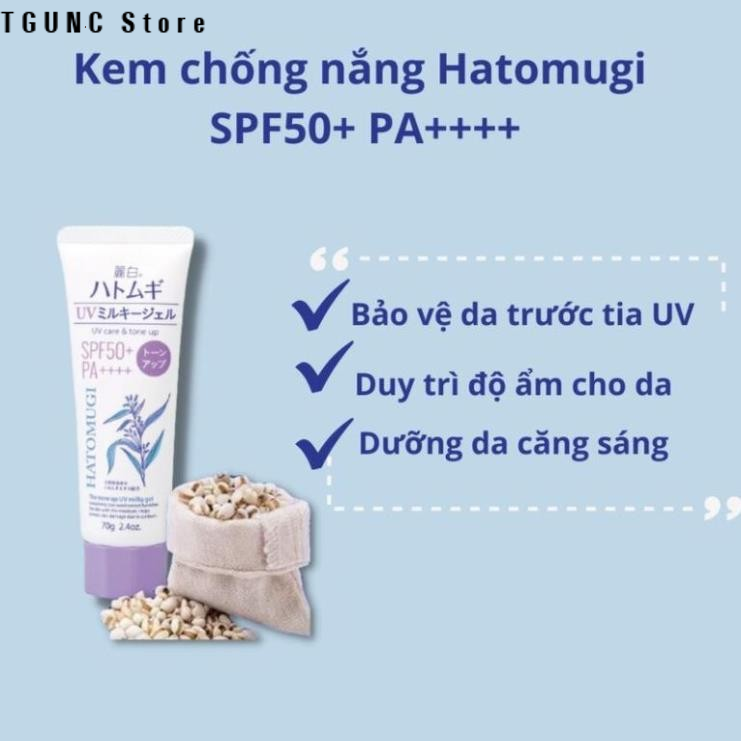 Kem Chống Nắng Hatomugi Nâng Tông Dưỡng Ẩm Da 70g Miễn Phí Vận Chuyển Sản Phẩm Chính Hãng An Toàn Cho Da Chống Nắng Hiệu Quả Bảo Vệ Da Khỏi Tia UV Khuyến Mãi Hấp Dẫn Giúp Da Mềm Mại Màu Sắc Tươi Tắn Thích Hợp Cho Mọi Loại Da