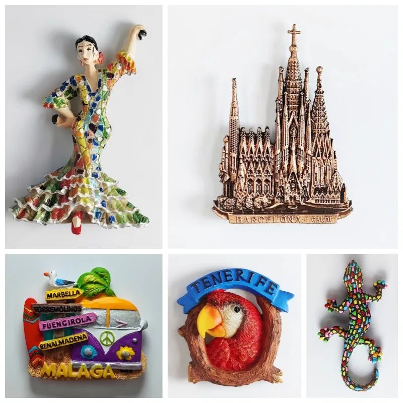 3D Malaga Andalusië Spanje Koelkast Magneet Reizen Souvenir Gift Thuis Keuken Koelkast Decoratie Magnetische Sticker Magneet Collectie