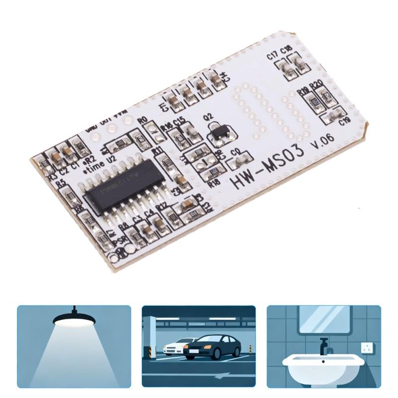 HW-MS03 2.4-5.8GHz lò vi sóng DOPPLER Motion Sensory Module hỗ trợ điều khiển điện tử cho tự động hóa nhà
