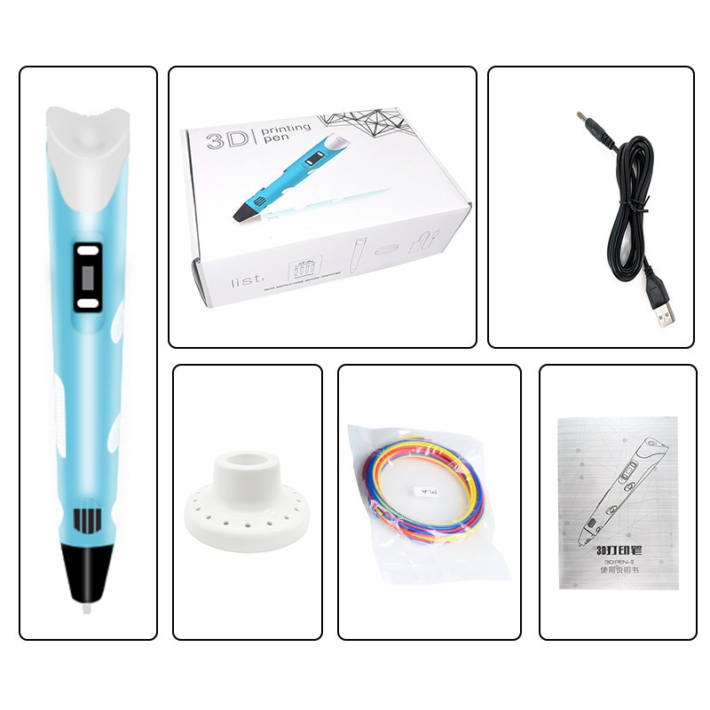 3D Printing Pen DIY Drawing 3D Pen Printing Set RBT Starter Kit PLA Crafting Doodle DIY Art Toy for Children