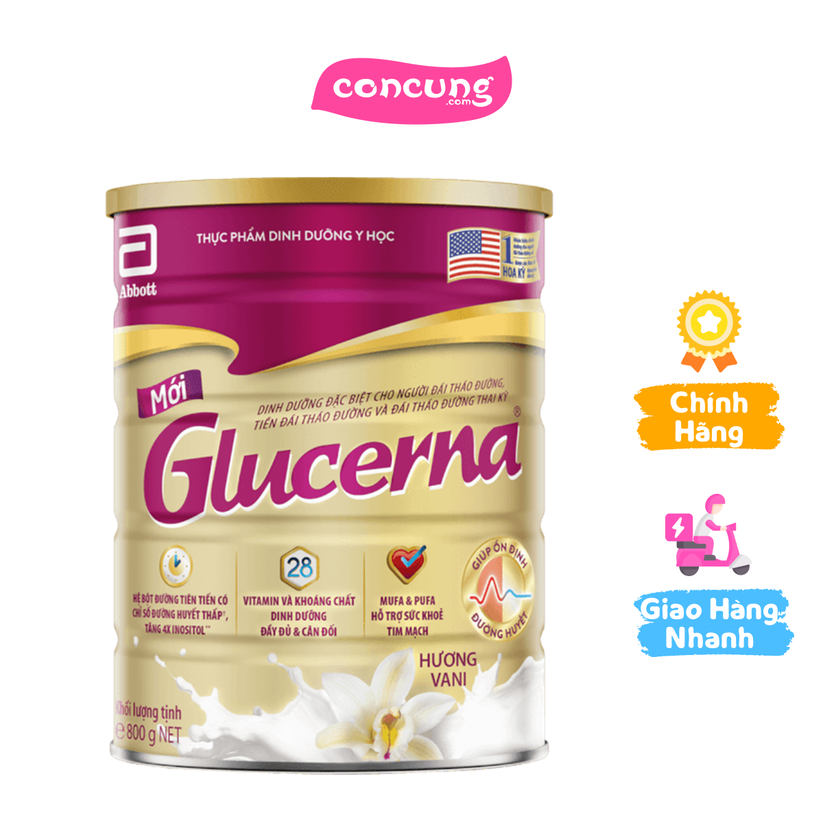  TP DD y học Glucerna hương vani 800g 