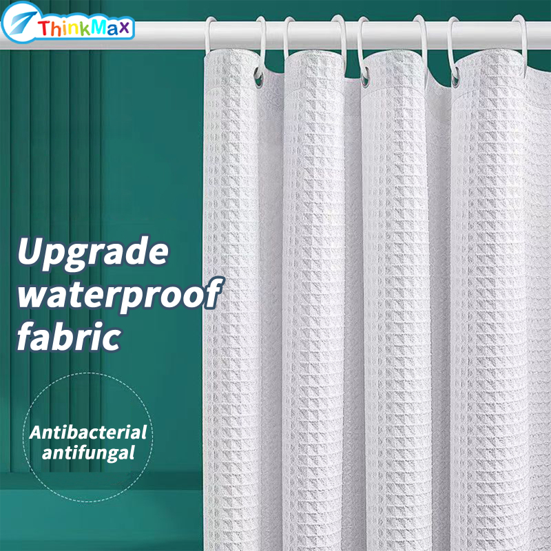 Shower Curtain, Bathroom Shower Curtains With 12 Hooks, Modern Wrinkle And Rust Resistant Double Sided Waterproof Hotel Long Curtains For Bath Tubs, 72x72in ราคา 245 บาท*ส่งฟรี