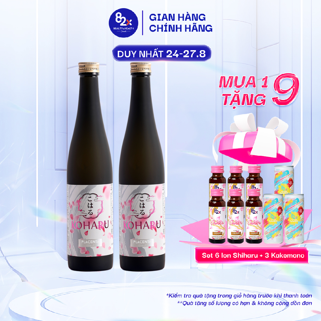 Nước uống đẹp da 82x combo 2 chai koharu placenta 315.000mg placenta ,9545mg/ngày .