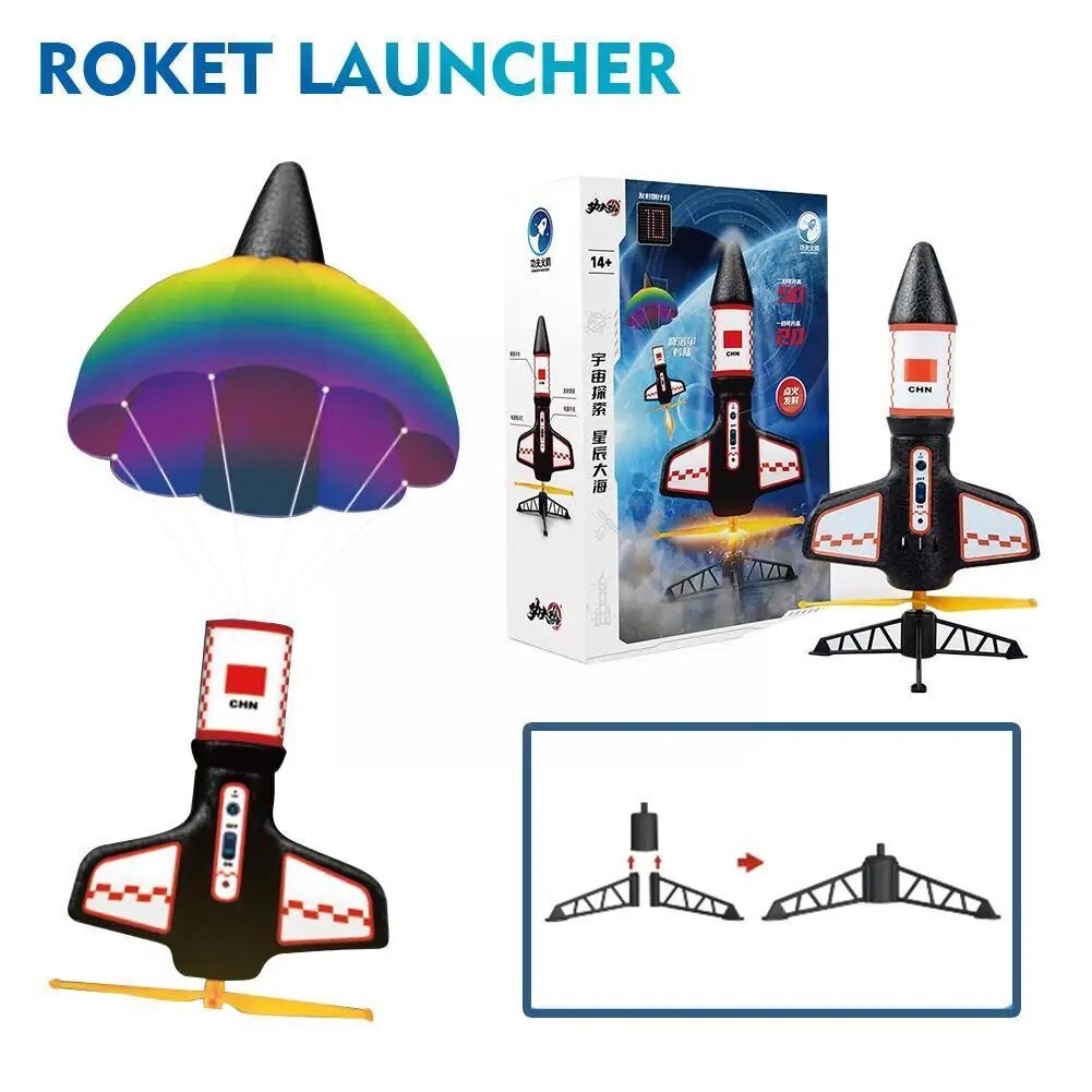 Stylish Electric Rocket Launcher Toys New Space Exploration Parachute Kid