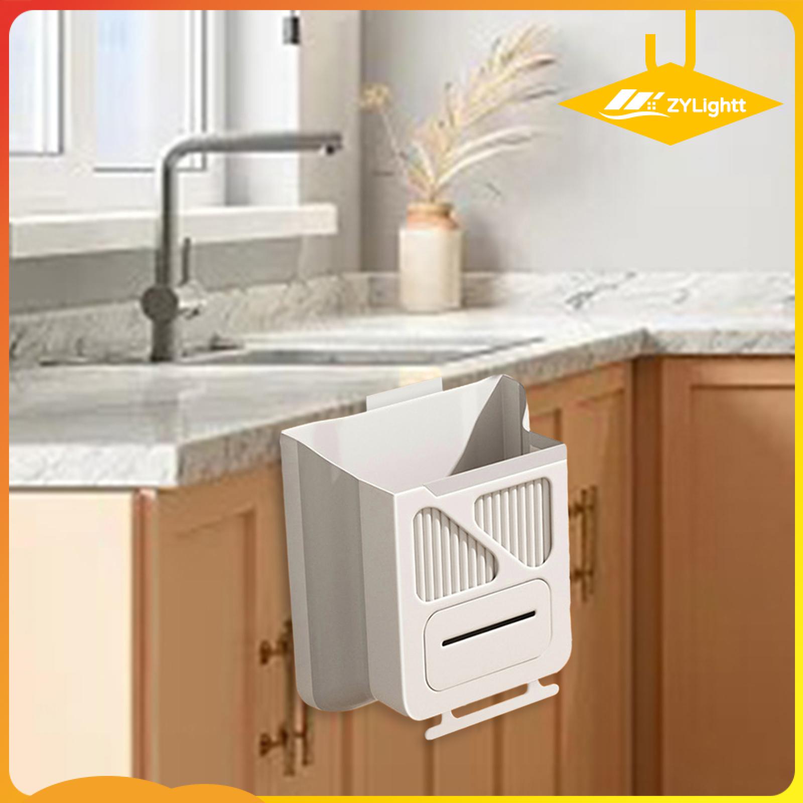 ZYLightt Hanging Kitchen Trash Can Wastepaper Basket Folding Stylish Rubbish Can Food Waste Bin for Home Cabinet Door Car Countertop Giá 233,000 Đồng*Miễn phí vận chuyển