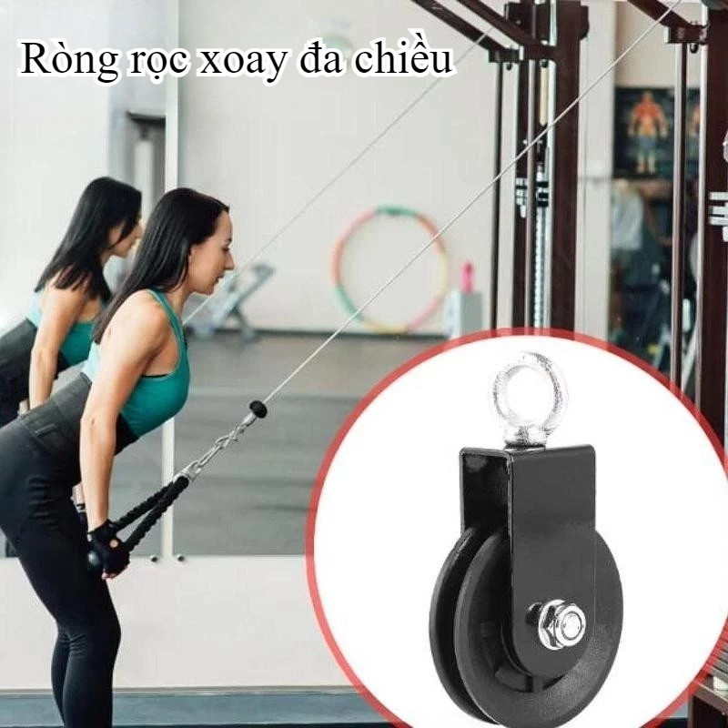  【Au Ju Store Ròng Rọc Tập Gym Xoay 360 Độ,Ròng rọc xoay đa chiều,thiết bị tập thể hình,Khả năng chịu tải cao 