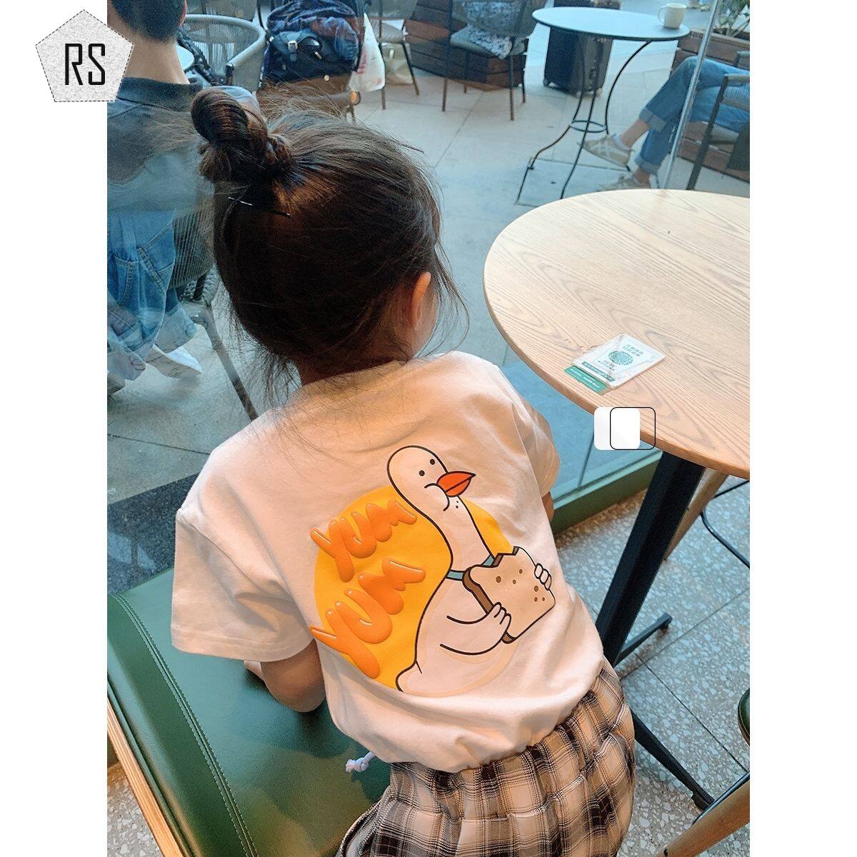 REALSELF เสื้อเด็กหญิง เสื้อยืดเด็กผญ เสื้อยืดพิมพ์ลายเด็กผู้หญิงฤดูร้อนใหม่แขนสั้นแฟชั่นเสื้อด้านล่าง23331 ราคา 116 บาท*ส่งฟรี