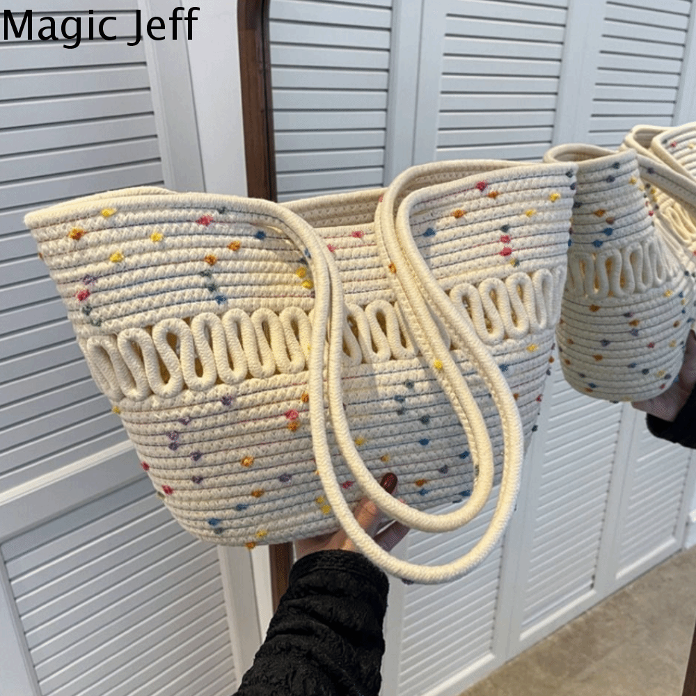 ELY3591 Nylon Túi Tote Dệt Rỗng Đan móc Túi cói đan Túi đeo vai Dung lượng lớn Túi xách nữ Phụ nữ