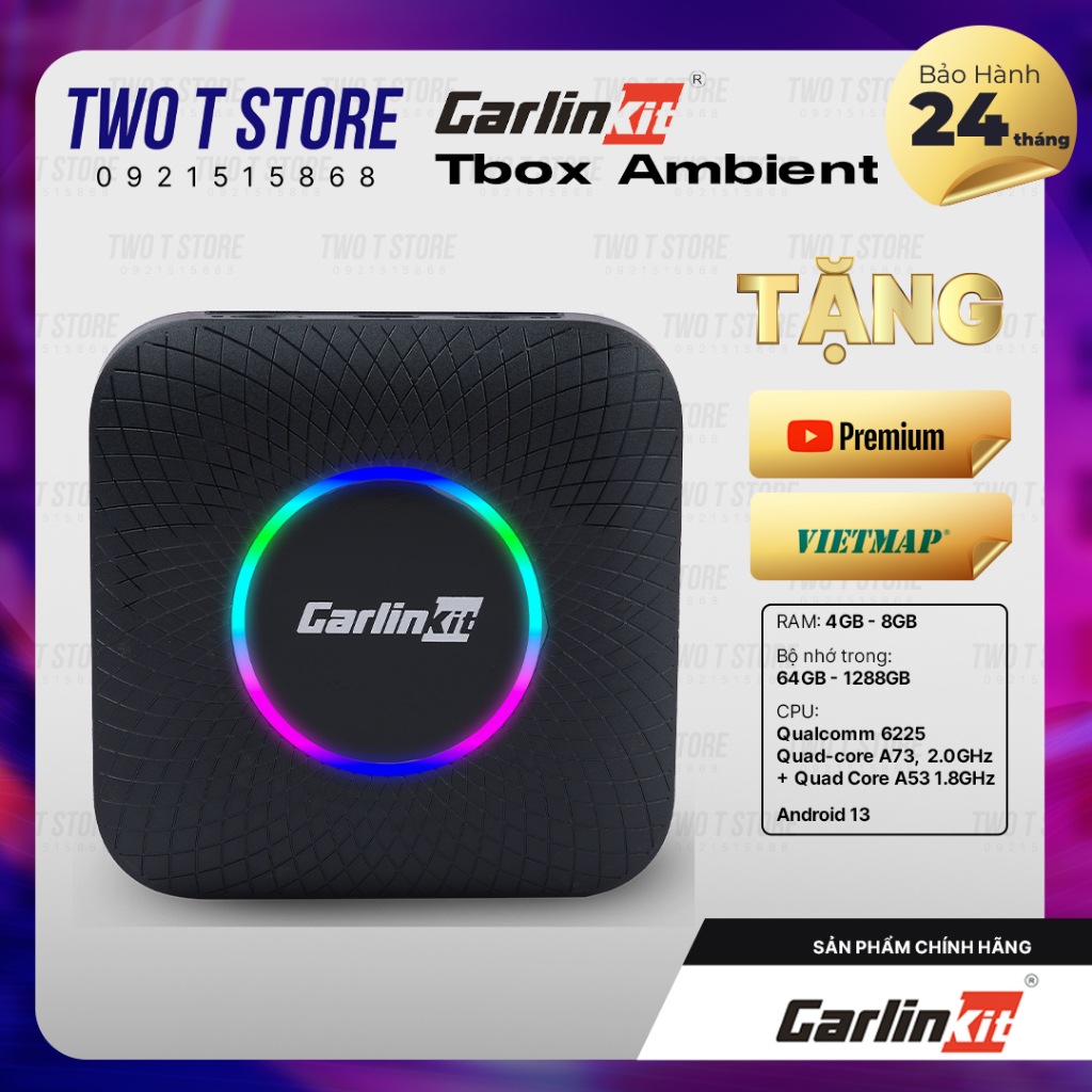 Bộ Carplay Android Box Carlinkit Tbox Abeliant 2024 Chính Hãng Tặng Vietmap S2 dành cho ô tô - Android 13 -Qualcomm 6225