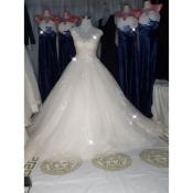 Affordable High-Quality White Ballgown Wedding Gown - 