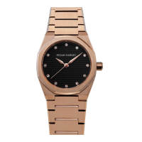 Jam Tangan Wanita Regan Harney RH011-01 Mini Regal Black Dial Rose Gold Stainless Steel Strap