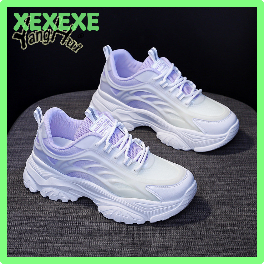 HOT@**@ Mixed Colors Breathable Platform Sneakers 2023 New Casual All-match Mesh Lightweight Sprots Running Shoes Fashion Spring Autumn
