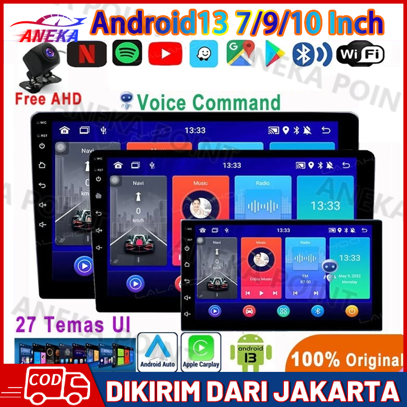 Dual Fan with Cooling System 4G+32G Ips Screen Head Unit Android 7/9/10 Inch Car Android 13 Navigation for Toyota Daihatsu Mitsubishi Android Car 10 Inch Ram 4 Honda Suzuki Hyundai Nissan Double Din Android Car Tv Harga 38,000 rupiah*Gratis Ongkir